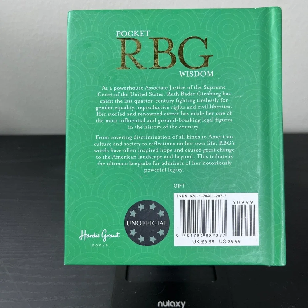 RGB‎ Wisdom Ruth Bader Ginsburg Pocket Hardcover 2019 Quotes Book